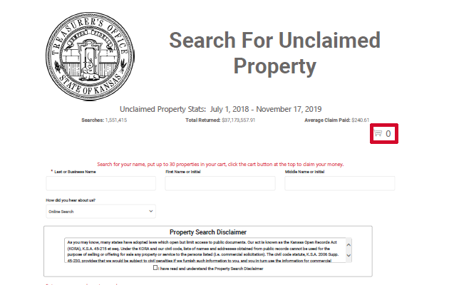 Search For Unclaimed Property